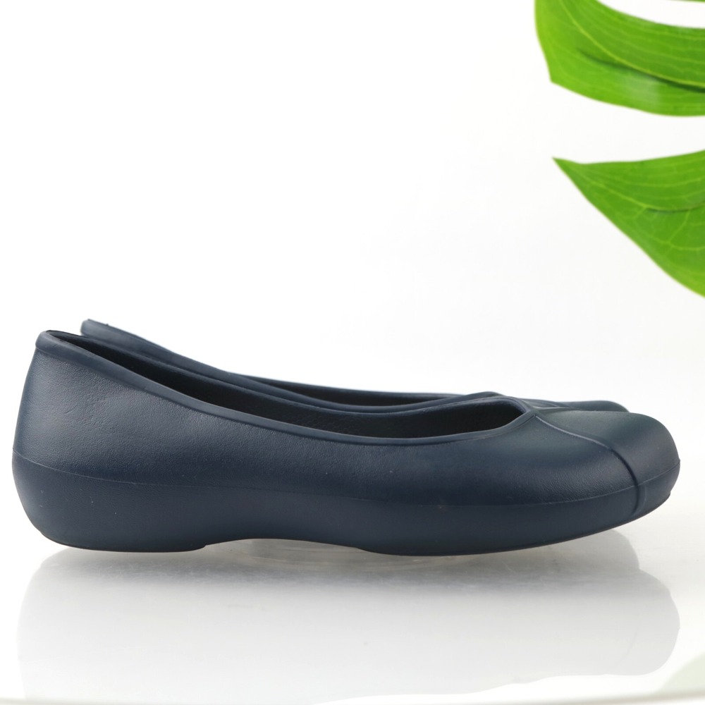 Crocs Womens Olivia Ballet Flats Size 7 Blue Fleece Lined Comfort Shoes Slip On